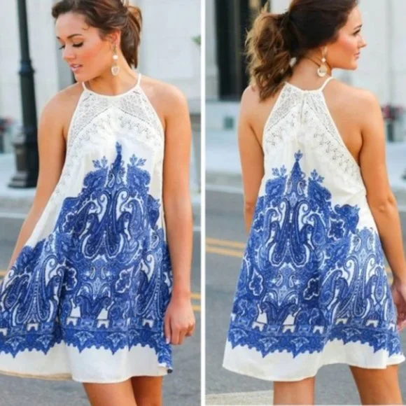 free people blue crochet dress Cleo Crochet Dress Blue - US 4 main image 0